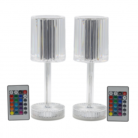 Corpuri de iluminat - Set 2 Lămpi Ambientale LED „Aurora” – Control Tactil & Telecomandă | 16 Culori RGB + 3 Temperaturi de Culoare