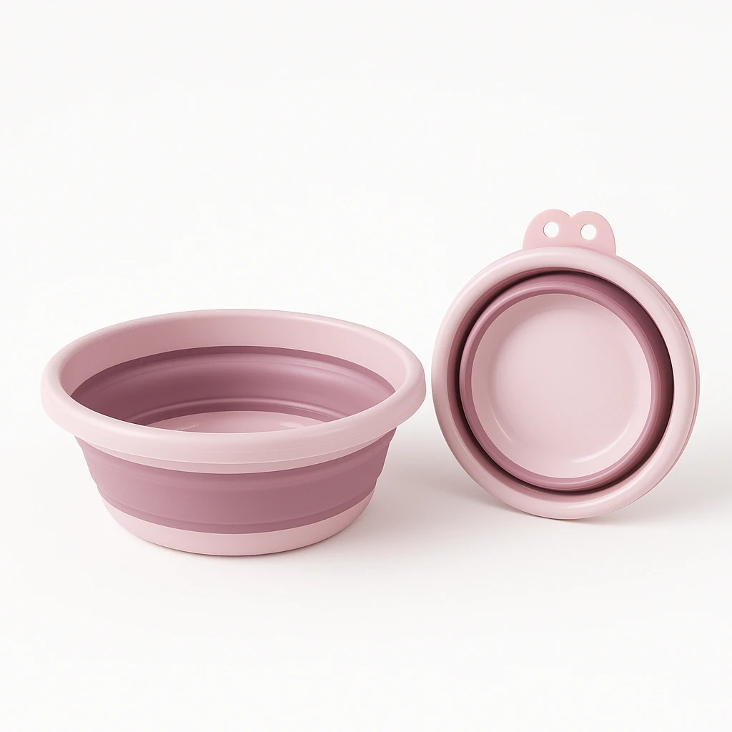 Curatenie, Organizare si depozitare - Set 2 Ligheane Pliabile 6L și 4L – Compacte pentru Baie, Bebeluși și Voiaj, 39/35 cm