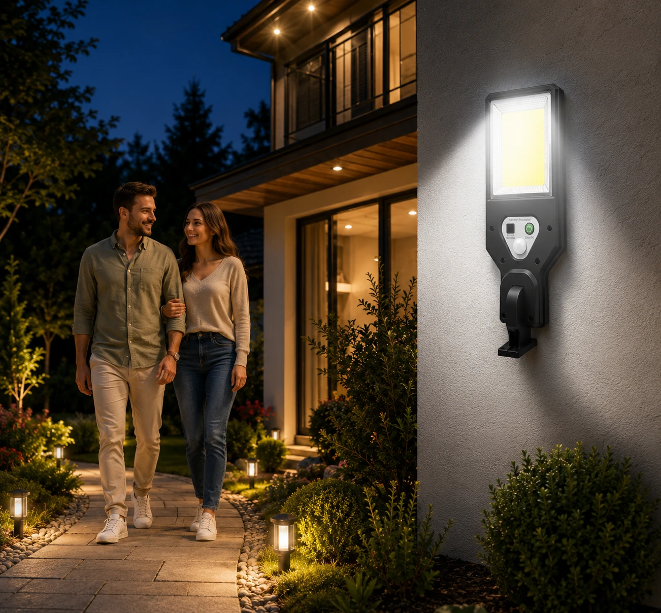 Set 3 Lămpi Solare LED Exterior Next Trend SolarGuard S117 cu Senzor de Mișcare PIR, Telecomandă și Protecție IP65 [1]