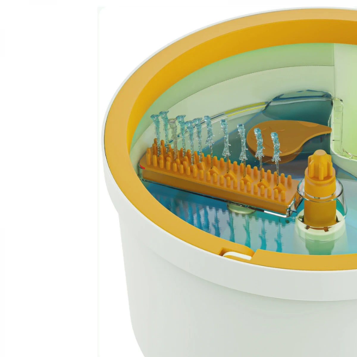 Set Mop Rotativ 360° cu Găleată Centrifugă, Separare Apă Curată/Murdară, Evacuare, 4 Rezerve Microfibră [3]