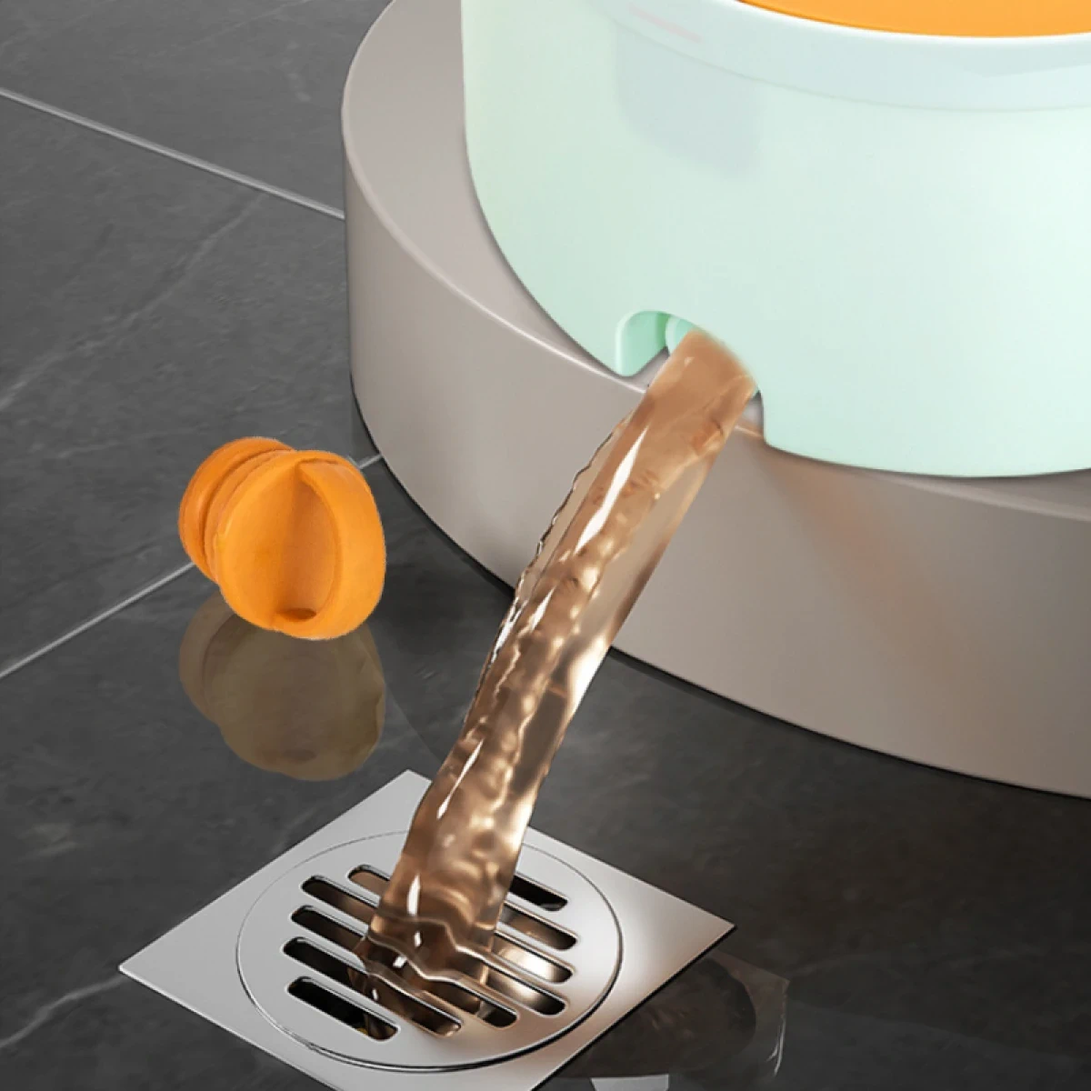 Set Mop Rotativ 360° cu Găleată Centrifugă, Separare Apă Curată/Murdară, Evacuare, 4 Rezerve Microfibră [7]