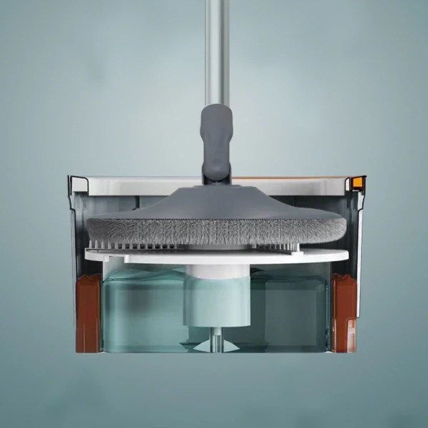 Set mop rotativ 360° cu găleată dublă, separare apă curată de murdară, sistem centrifug și 4 rezerve – NEXT TREND [3]