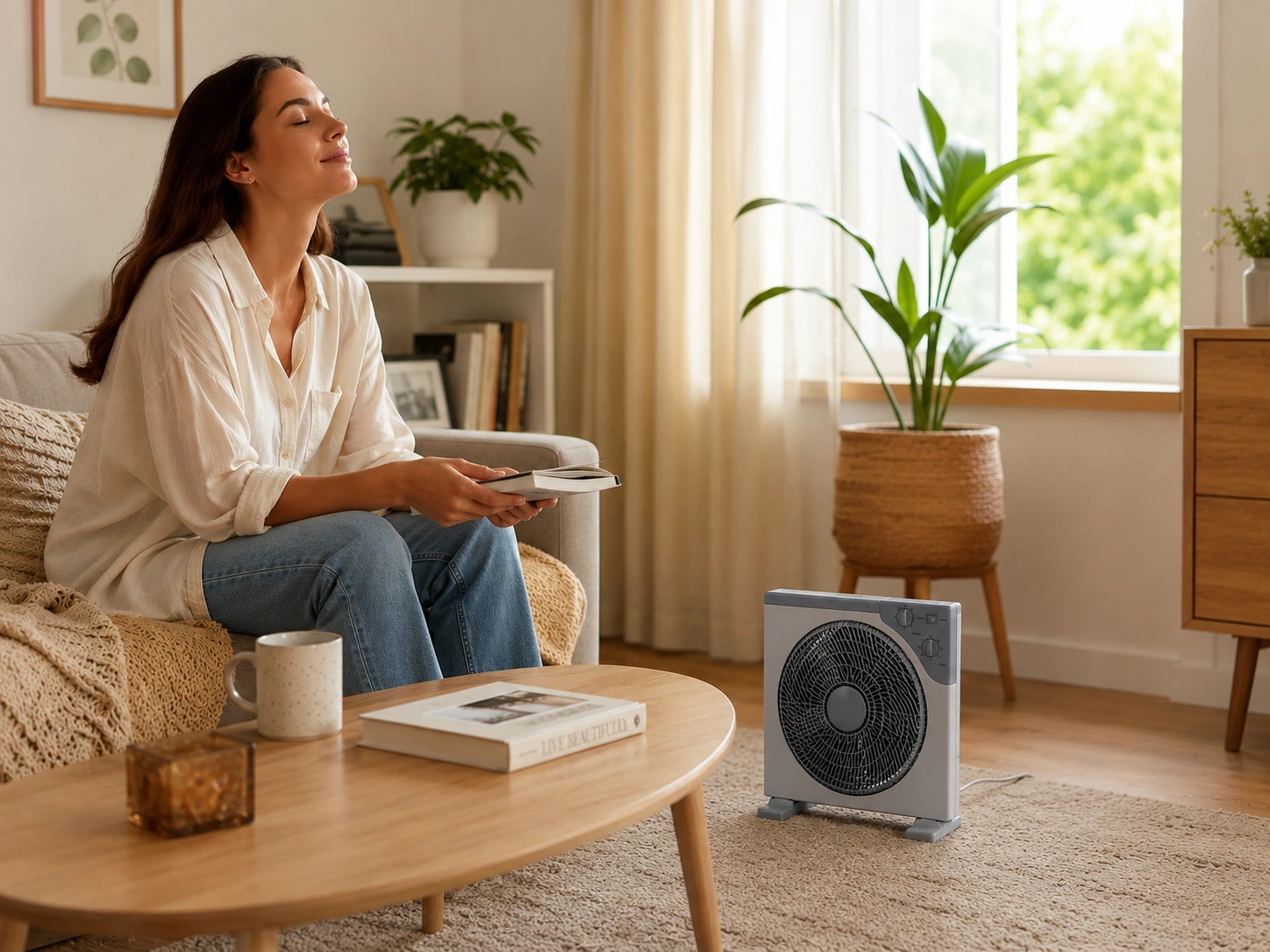 Ventilator Box Fan 30 cm cu Timer și 3 Trepte de Viteză – Răcorire Eficientă, Consum Redus și Design Compact [3]