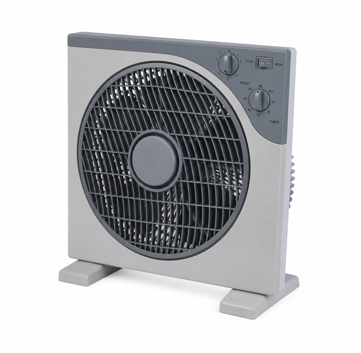 Ventilator Box Fan 30 cm cu Timer și 3 Trepte de Viteză – Răcorire Eficientă, Consum Redus și Design Compact [1]