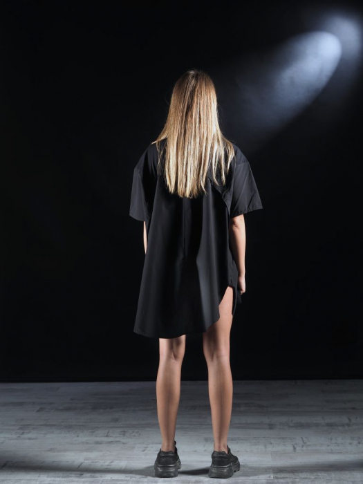 Bluza Neagra Super Dimensionata Accesorizata Cu Fermoare [2]