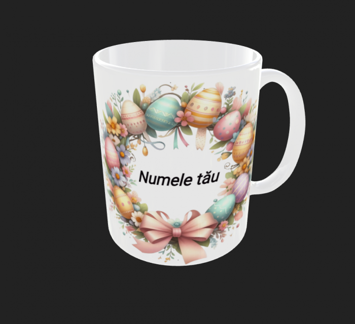 Cana Paşte Fericit personalizata cu numele sau poza ta [2]