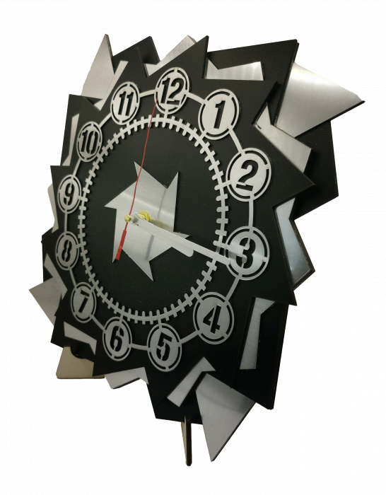 Ceas de perete multistrat - Timpul in colturi ascutite [3]