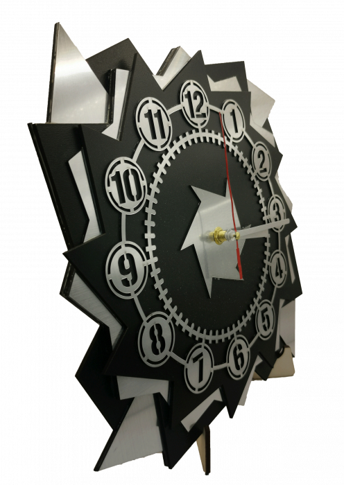 Ceas de perete multistrat - Timpul in colturi ascutite [4]