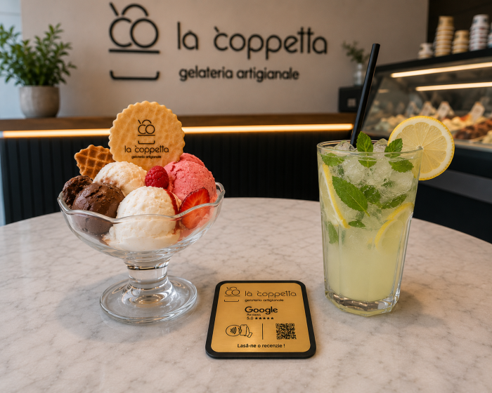 Coaster NFC Premium pentru Recenzii Google – Suport din Lemn cu QR Code Personalizat [4]