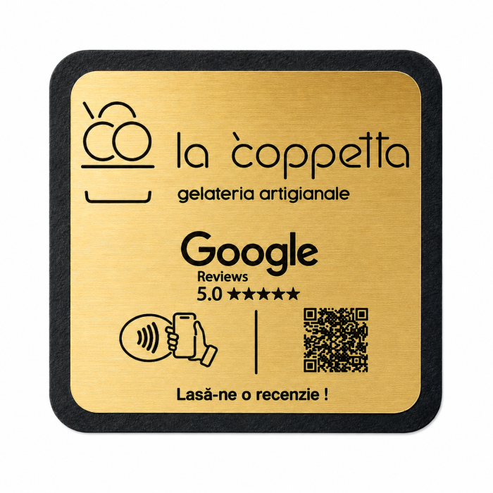Coaster NFC Premium pentru Recenzii Google – Suport din Lemn cu QR Code Personalizat [2]