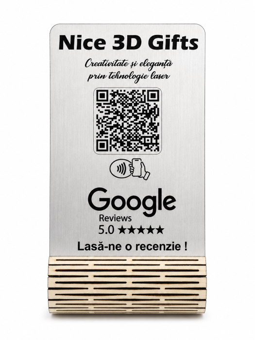 Stand WiFi din lemn personalizat cu QR Code [2]