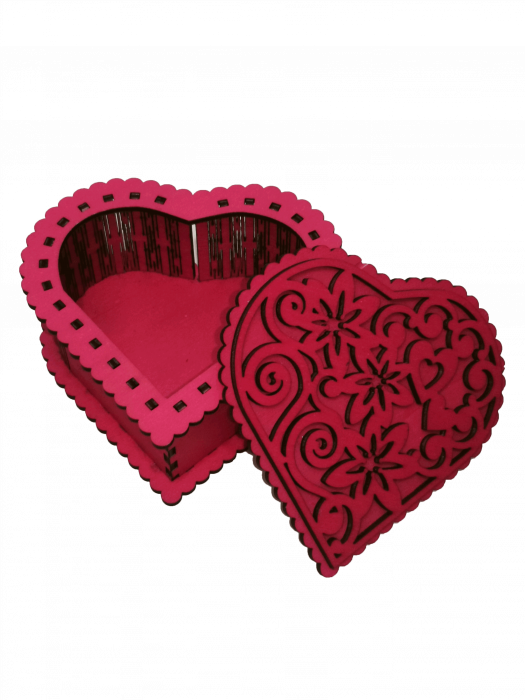 Cutie din lemn pentru cadouri - Inima [2]