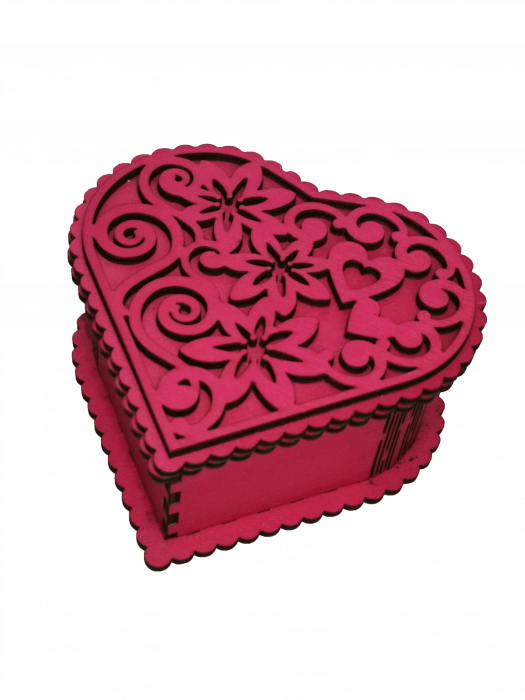 Cutie din lemn pentru cadouri - Inima [5]