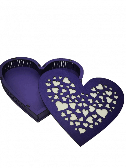 Cutie din lemn pentru cadouri - Inima [2]