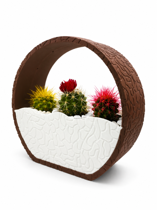 Ghiveci Decorativ Premium cu Sistem de Udare și Tavă de Scurgere – Design Modern Imprimat 3D [3]