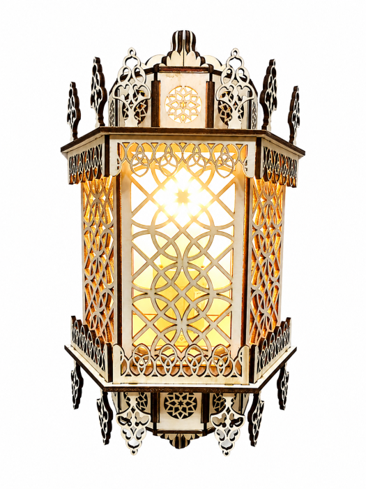 Lampa decorativa din lemn cu intrerupator pe fir [2]