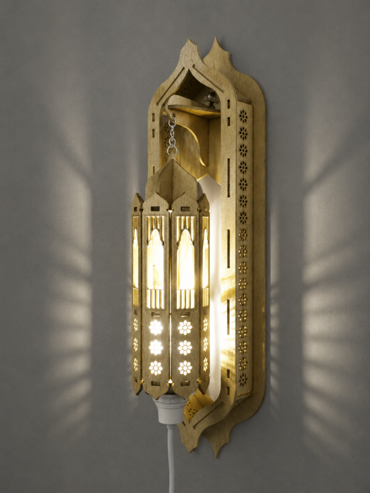 Lampa decorativa din lemn cu intrerupator pe fir [4]