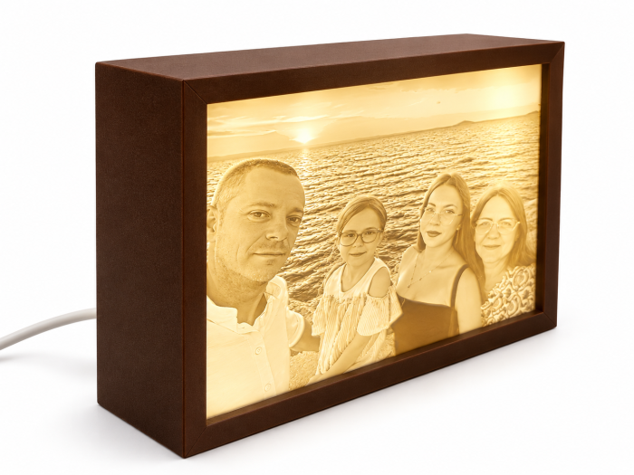 Litofană personalizată cu fotografie și iluminare LED – Ramă 3D [3]