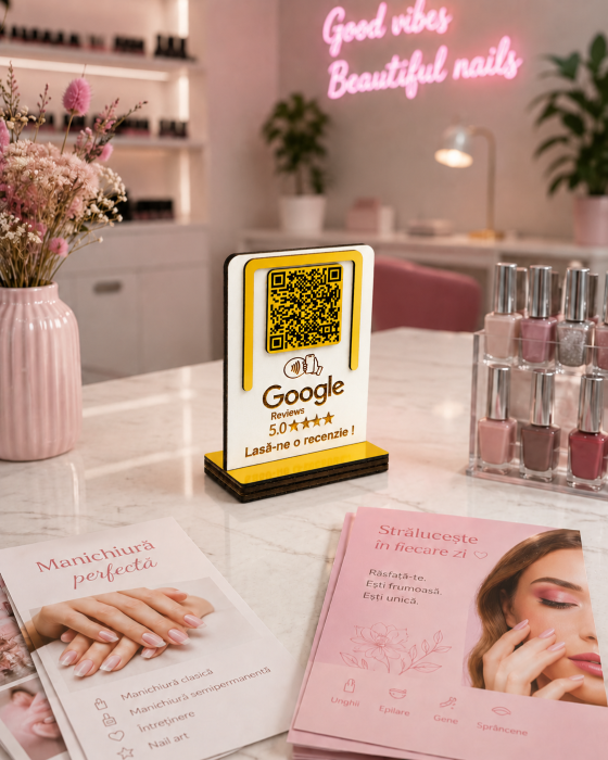 Stand WiFi din lemn personalizat cu QR Code [3]