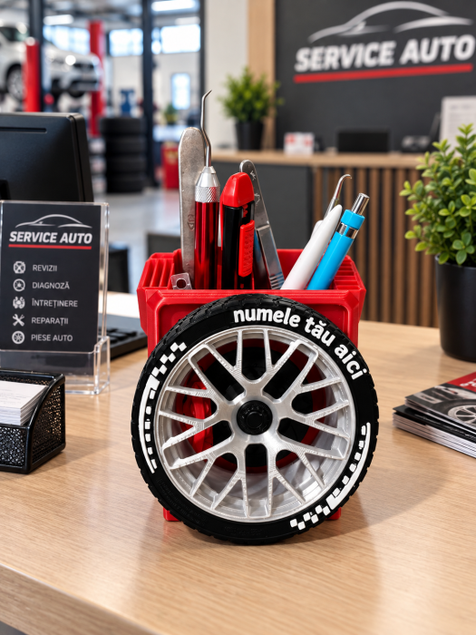 Suport Pixuri Personalizat Jantă Auto | Organizator Birou 3D [2]