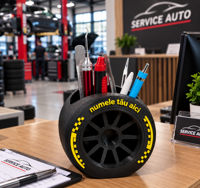 Suport pixuri personalizat în formă de anvelopă auto printat 3D [2]