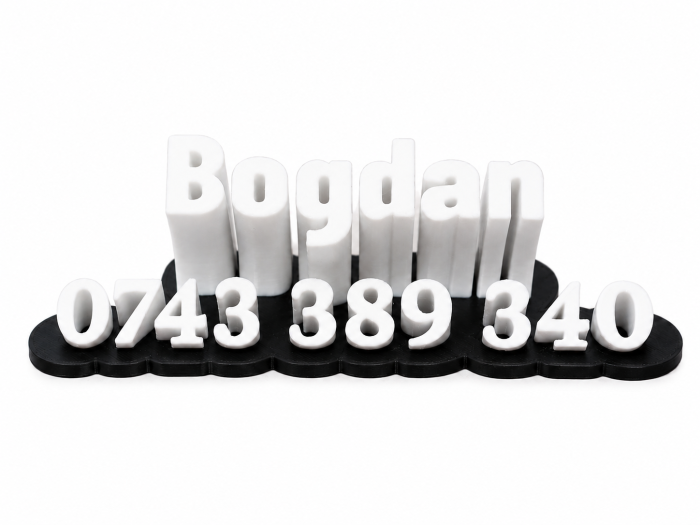Suport Număr Telefon Auto Personalizat pentru Bord – Printat 3D [2]
