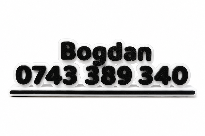 Suport Număr Telefon Auto Personalizat pentru Bord – Printat 3D [6]