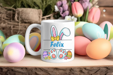 Cana de Paste personalizata cu numele si poza ta - Cana personalizata de Paste cu nume