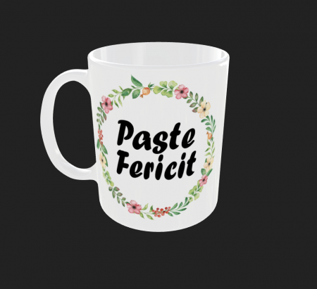 Cani de Paste - Cana personalizata Paste Fericit