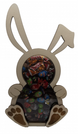 Cutii cadou diverse - Cutie Iepuras din lemn pentru Bomboane