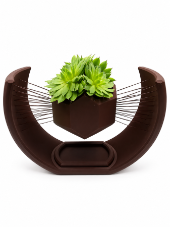 Green Living - Ghiveci suspendat premium imprimat 3D cu sistem de udare pentru plante suculente