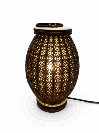 Lampa de veghe - Lampa decorativa din lemn cu intrerupator pe fir