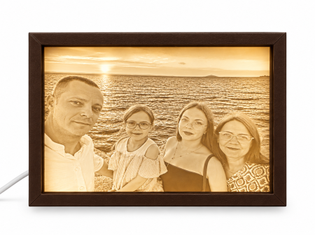 Litofane - Litofană personalizată cu fotografie și iluminare LED – Ramă 3D