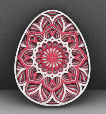 Figurine decorative pentru Paste - Oua de Paste multistrat Mandala
