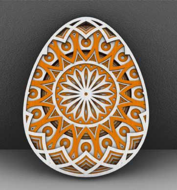 Figurine decorative pentru Paste - Oua de Paste multistrat Mandala