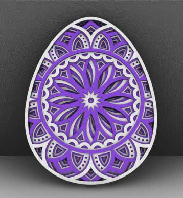 Figurine decorative pentru Paste - Oua de Paste multistrat Mandala
