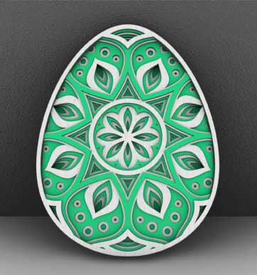 Figurine decorative pentru Paste - Oua de Paste multistrat Mandala
