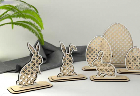 Figurine decorative pentru Paste - Set figurine oua si iepurasi de Paste