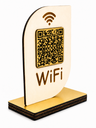 Stand WiFi din lemn personalizat cu QR Code [1]
