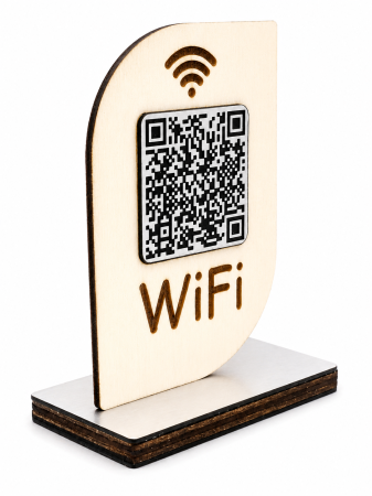 Stand Recenzii Google NFC / QR - Stand WiFi din lemn personalizat cu QR Code