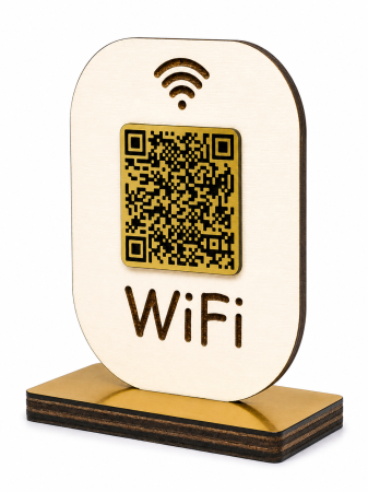 Stand Recenzii Google NFC / QR - Stand WiFi din lemn personalizat cu QR Code