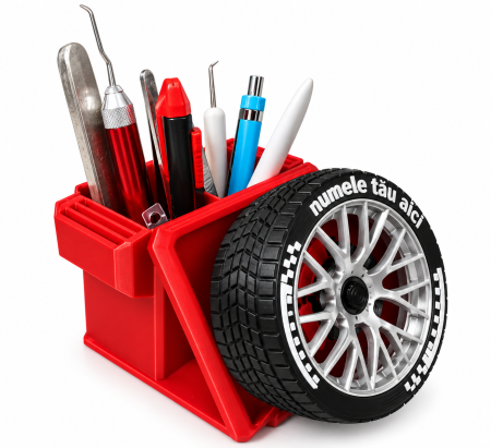 Suport pixuri personalizat - Suport Pixuri Personalizat Jantă Auto | Organizator Birou 3D