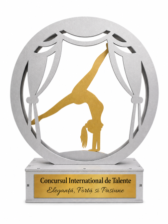 Trofee personalizate - Trofeu Personalizat din Lemn  | Concurs Internațional de Talente | Decor Scenă | Cadou pentru Dansatori si Gimnasti