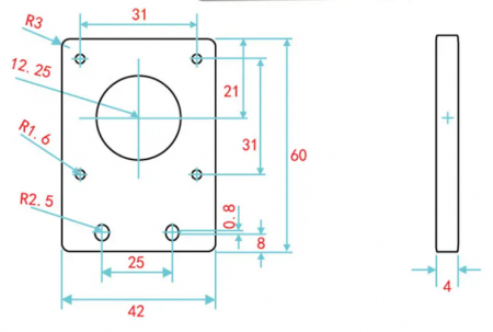 CNC/3D printing - Placa conectare pentru nema 17