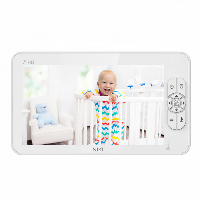BabyMonitor Wireless Audio-Video Bebelusi NIKI™ Smart70, LCD 7" HD 720p, 355° Panoramic, Functie VOX, NightVision, Temperatura Ambientala, Baterie 4000 mAh [2]