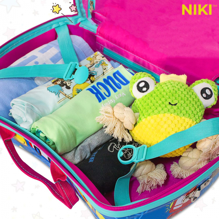 Geanta de Voiaj pentru Copii tip Troler Ride-On NIKI® RideJoy Trolley, Functie Scaun de Plimbare, 4 Roti 360°,  28 Litri, Suport Pentru Picioare, Curea Detasabila, Model Traffic [7]