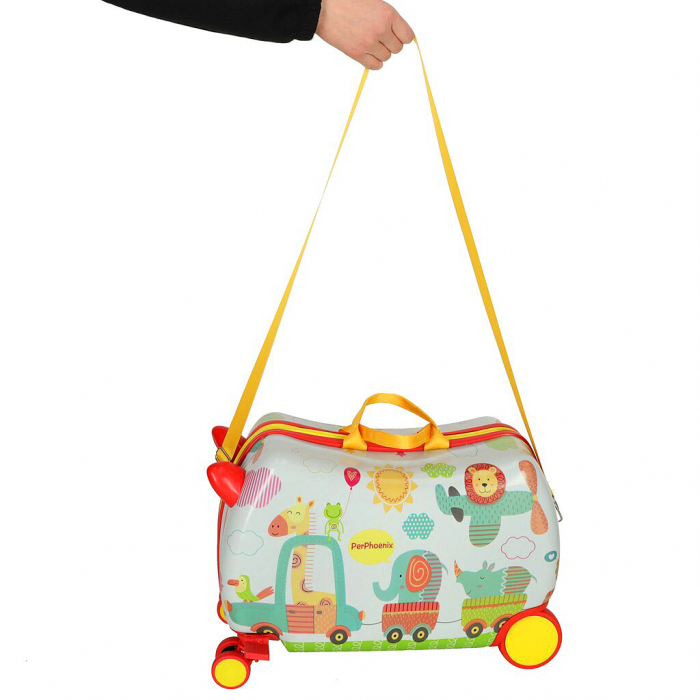 Geanta de Voiaj pentru Copii tip Troler Ride-On NIKI® RideJoy Trolley, Functie Scaun de Plimbare, 4 Roti 360°,  28 Litri, Suport Pentru Picioare, Curea Detasabila, Model Zoo [5]