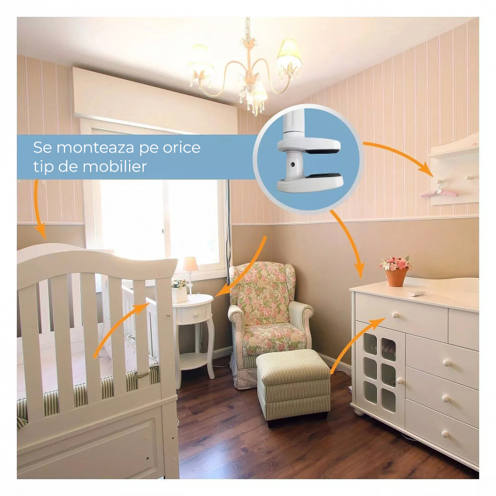 Niki Flex24 Suport Flexibil Pentru Acasa si Voiaj, Sistem De Prindere si Fixare Pentru Baby Monitor si Monitoare Audio-Video Bebelusi, Universal, 105CM [3]
