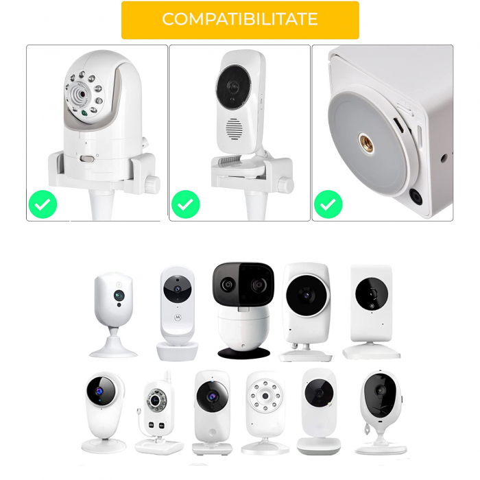 Niki Flex30 Suport Flexibil Universal Pentru Voiaj si Acasa, Sistem de Prindere Pentru Baby Monitoare, Usor de Transportat [8]