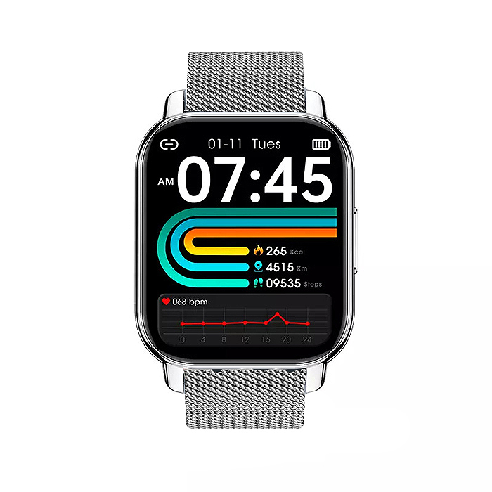 Smartwatch Niki Pro6, Display 1.85” HD Full Touch, Apelare Bluetooth, Oximetru SpO2, Ritm Cardiac, 24 Functii Sport, Notificari Retele Sociale, Monitorizare Somn, Extra Curea Silicon, Silver Gray [3]